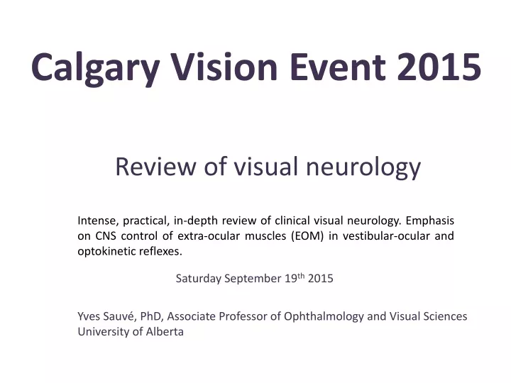 calgary vision event 2015