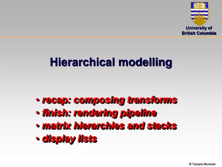 hierarchical modelling