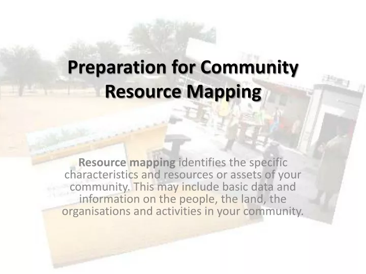 preparation for community resource mapping