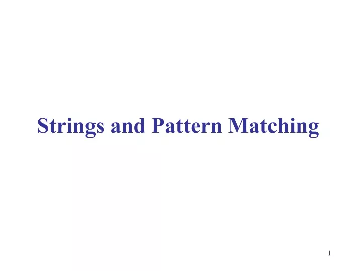 strings and pattern matching