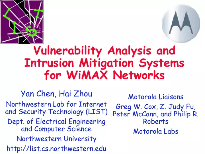 vulnerability analysis and intrusion mitigation systems for wimax networks