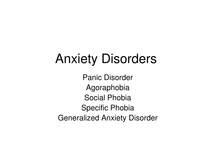 anxiety disorders