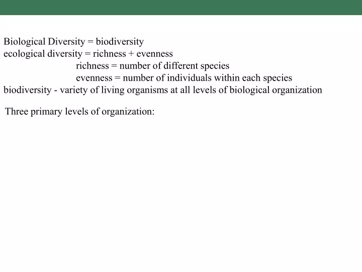 biological diversity biodiversity ecological