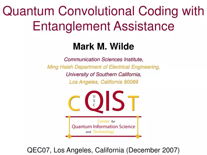 quantum convolutional coding with entanglement assistance