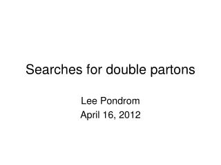 Searches for double partons