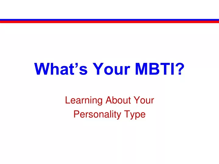 what s your mbti