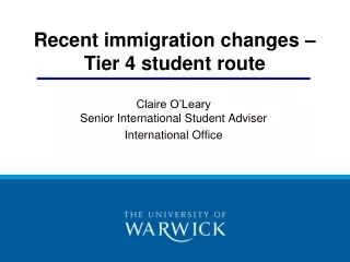 Recent immigration changes – Tier 4 student route