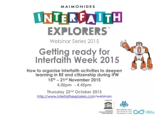 Webinar Series 2015 Getting ready for Interfaith Week 2015