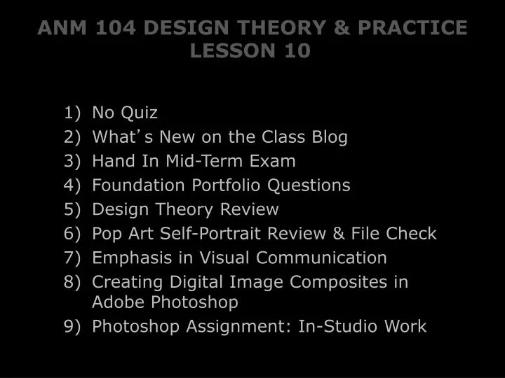 anm 104 design theory practice lesson 10