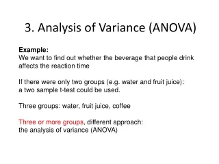3. Analysis of Variance (ANOVA)