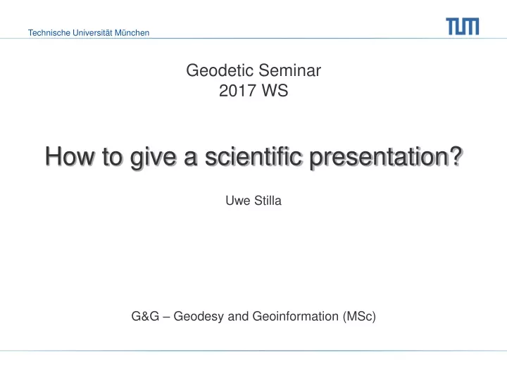 how to give a scientific presentation