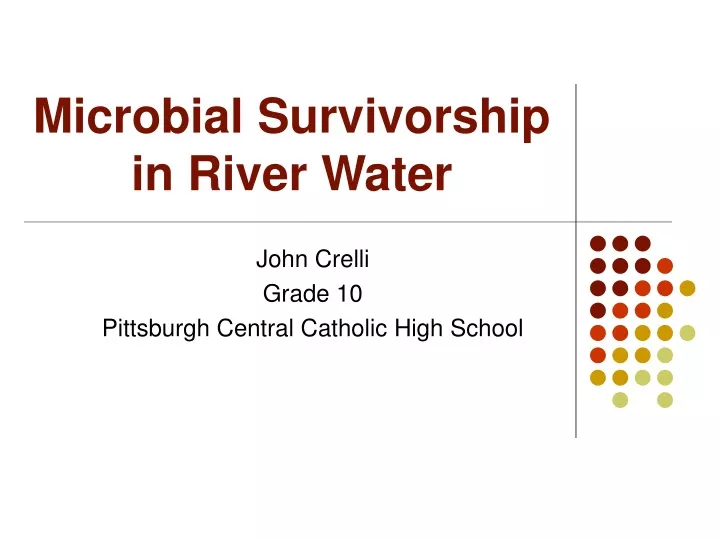 microbial survivorship in river water