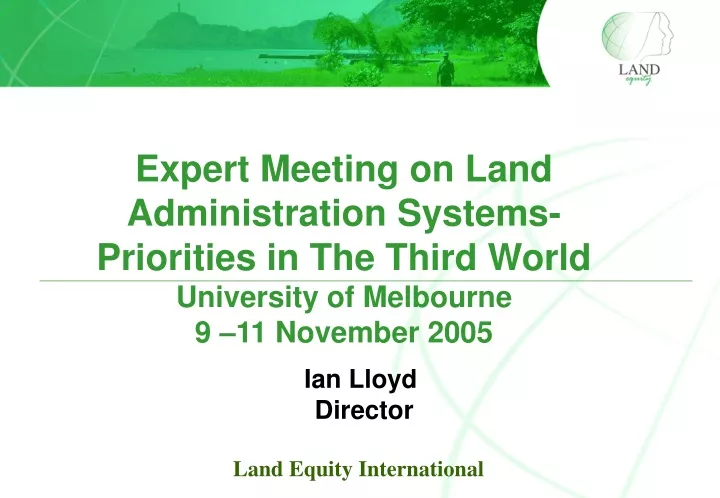 expert meeting on land administration systems