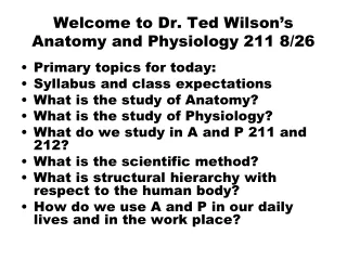 Welcome to Dr. Ted Wilson’s  Anatomy and Physiology 211 8/26