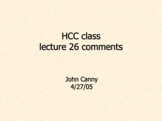 HCC class lecture 26 comments