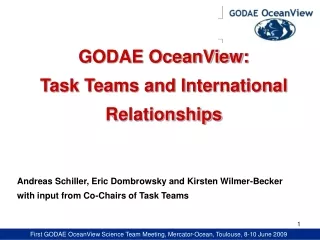 GODAE OceanView: Task Teams and International Relationships