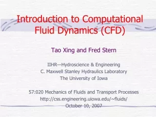 Introduction to Computational Fluid Dynamics (CFD)