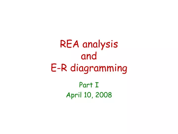 rea analysis and e r diagramming