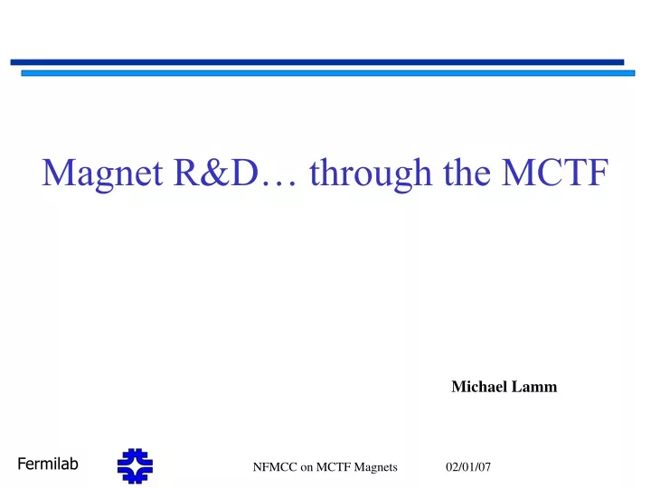magnet r d through the mctf