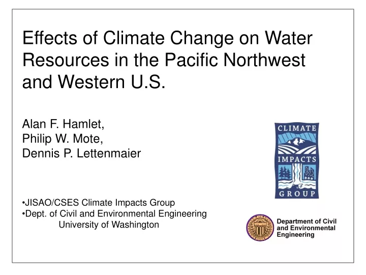 effects of climate change on water resources