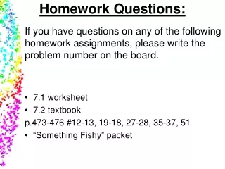 Homework Questions: