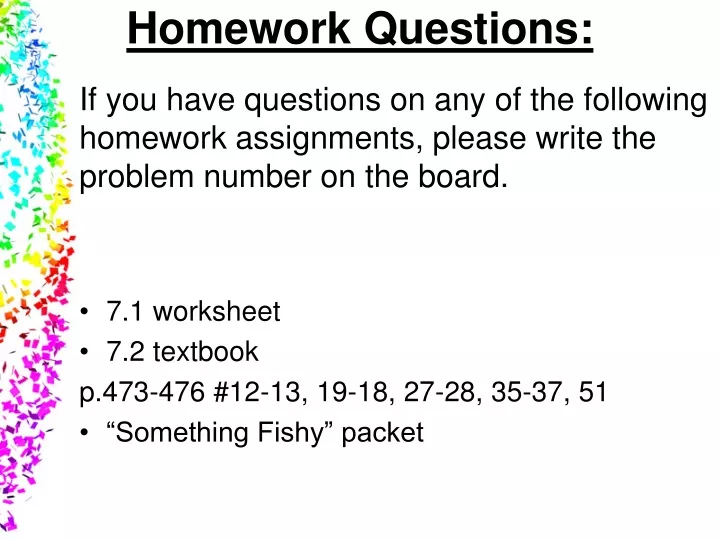 homework questions