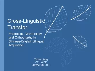Cross-Linguistic Transfer: