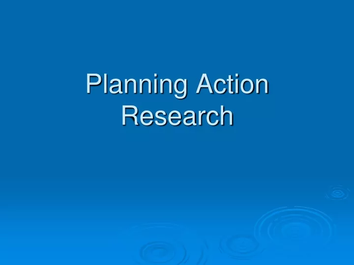 planning action research