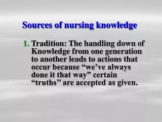 Sources of nursing knowledge