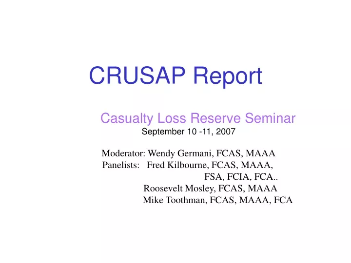 crusap report