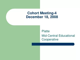 Cohort Meeting-4 December 18, 2008