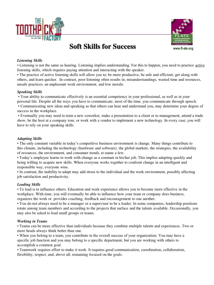 soft skills for success