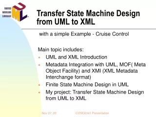 Transfer State Machine Design from UML to XML