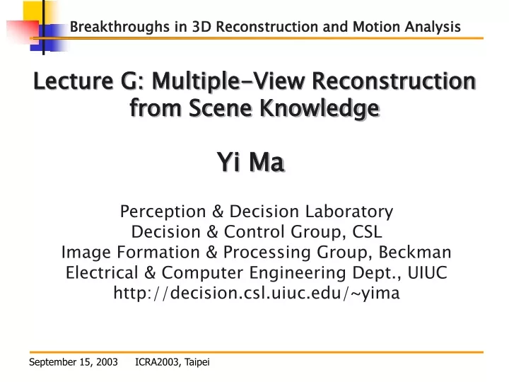 breakthroughs in 3d reconstruction and motion