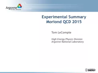 Experimental Summary Moriond QCD 2015