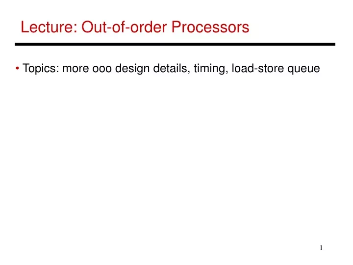 lecture out of order processors