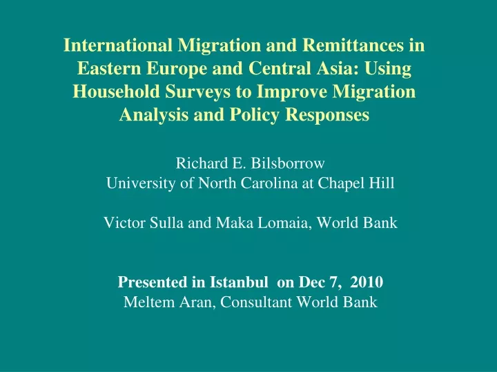 international migration and remittances