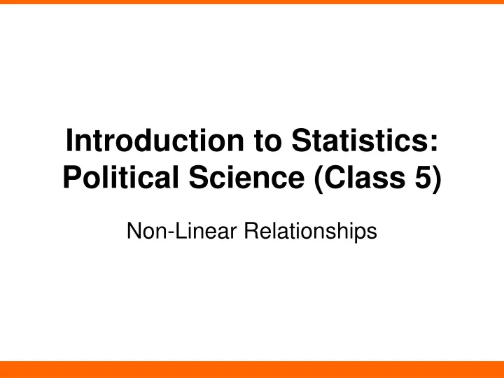 introduction to statistics political science class 5