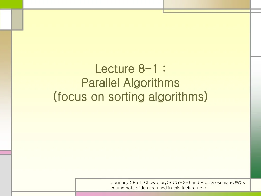 PPT - Parallel Sorting Algorithms: Enhancing Efficiency in Distributed ...