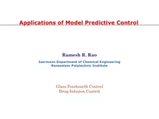 Applications of Model Predictive Control