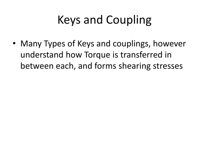 keys and coupling