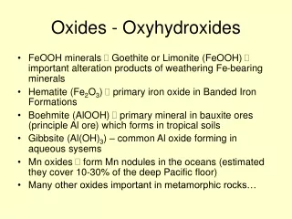 Oxides - Oxyhydroxides