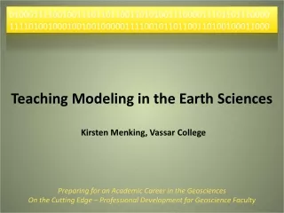 Preparing for an Academic Career in the Geosciences