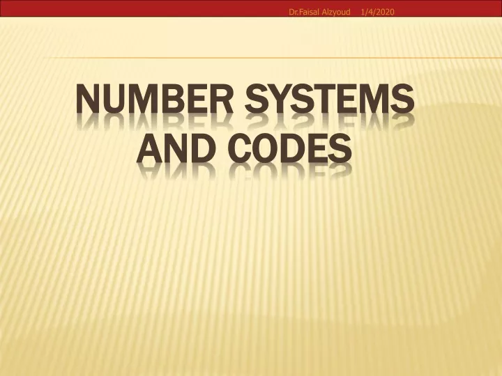 number systems and codes