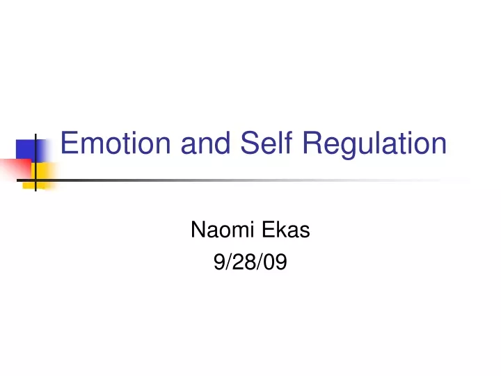 emotion and self regulation