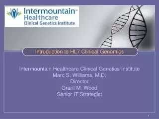 Introduction to HL7 Clinical Genomics