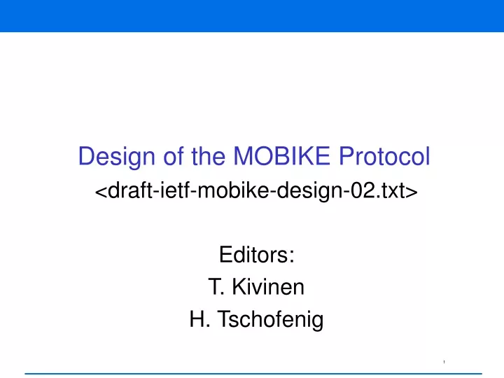 design of the mobike protocol