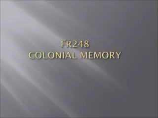 FR248  	COLONIAL  MEMORY
