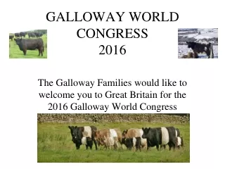 GALLOWAY WORLD CONGRESS  2016