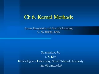 Ch 6. Kernel Methods Pattern Recognition and Machine Learning,  C. M. Bishop, 2006.
